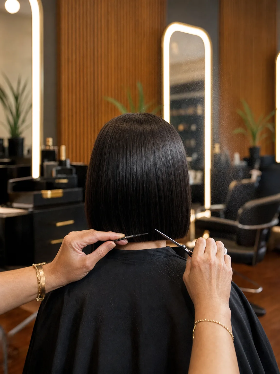 Point-cutting a sleek bob