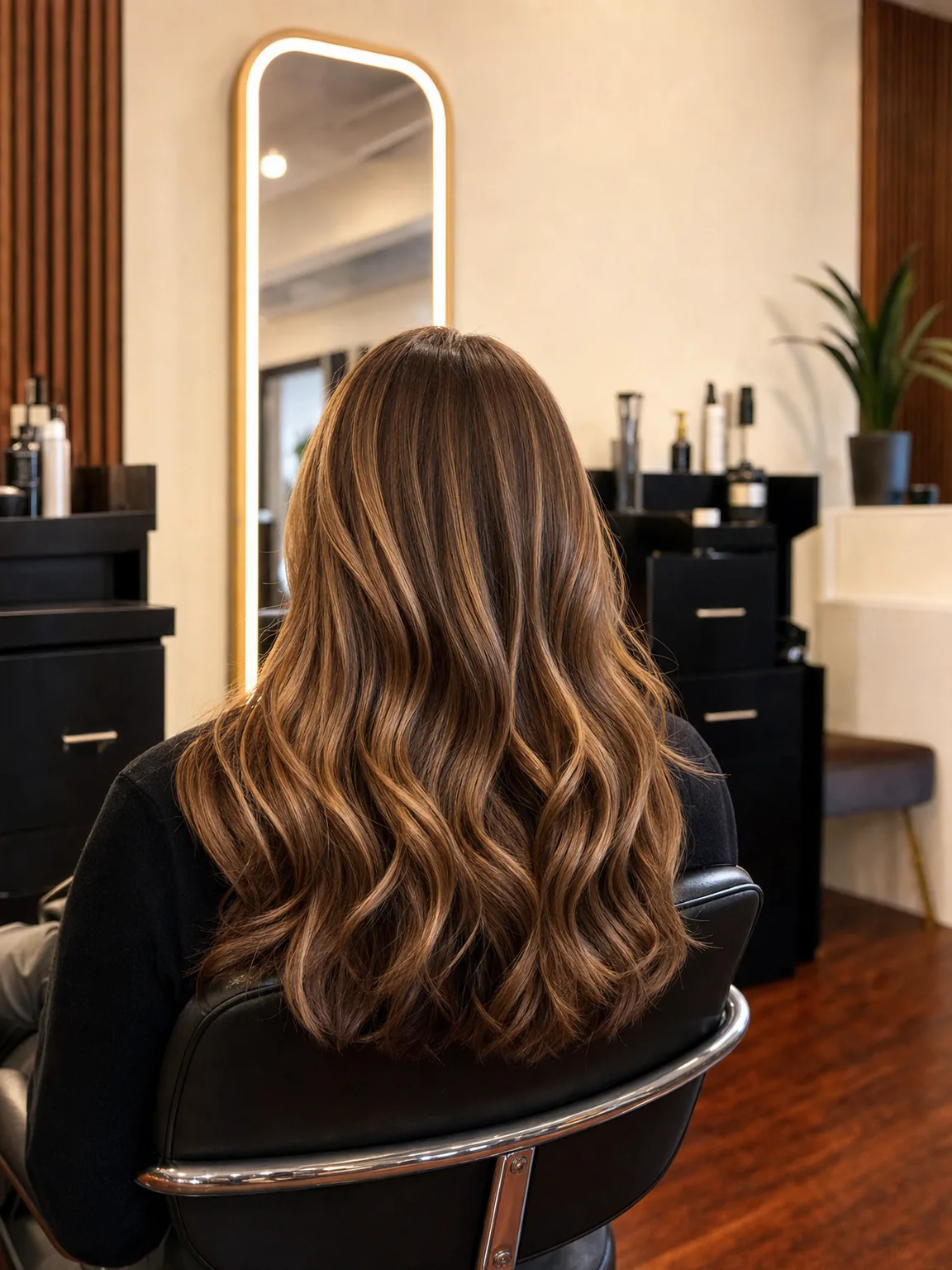 Glossy finished balayage waves
