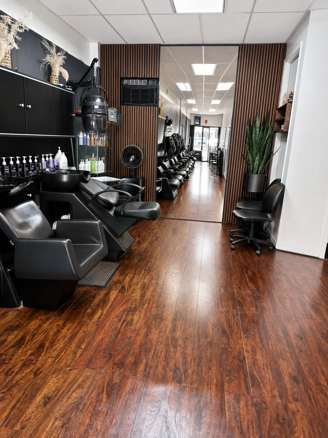 The wash area